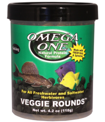 Omega One Sinking Veggie Rounds Fish Food for Herbivores (2 oz)