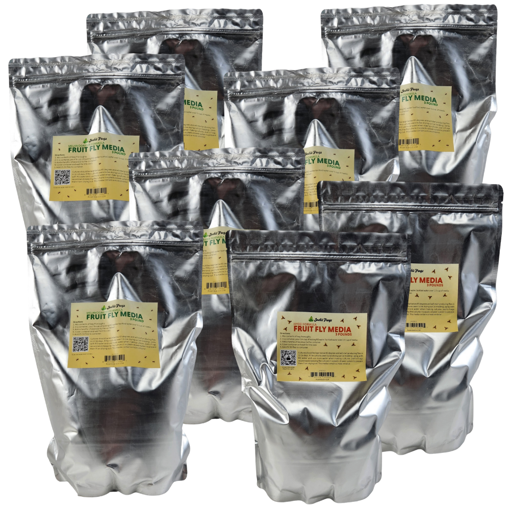 Fruit Fly Media 24 LBS (6 x 3 lb bags of Mel & 2 x 3 lb bags of Hydei)