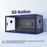Phailozoo Front-Opening Reptile Enclosure (36x18x18, 50 gallon) | Dart Blue