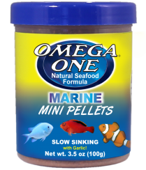 Omega One Sinking Marine Mini Pellets for Saltwater Fish (1.8 oz)