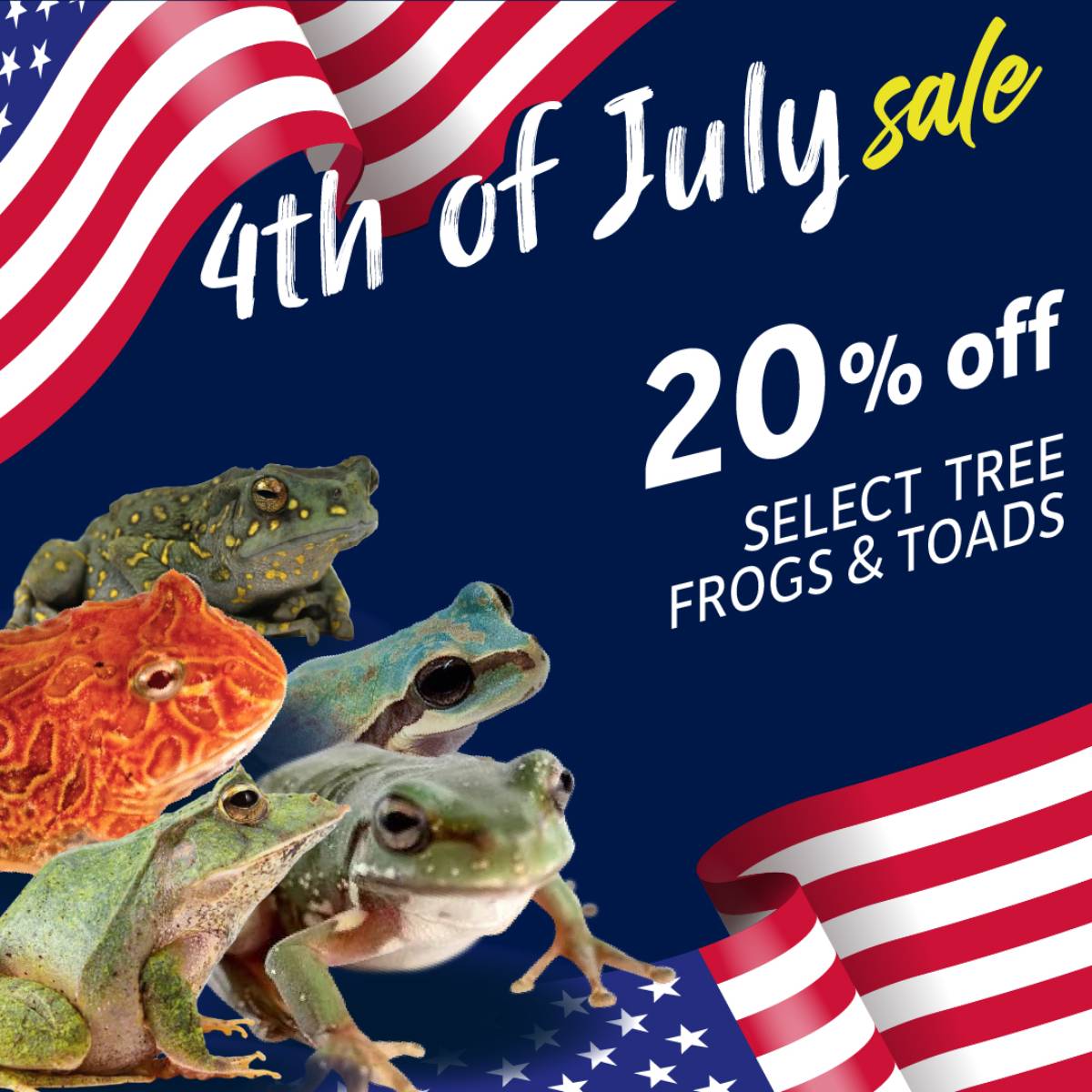 Save 20% on select tree frogs and toads.