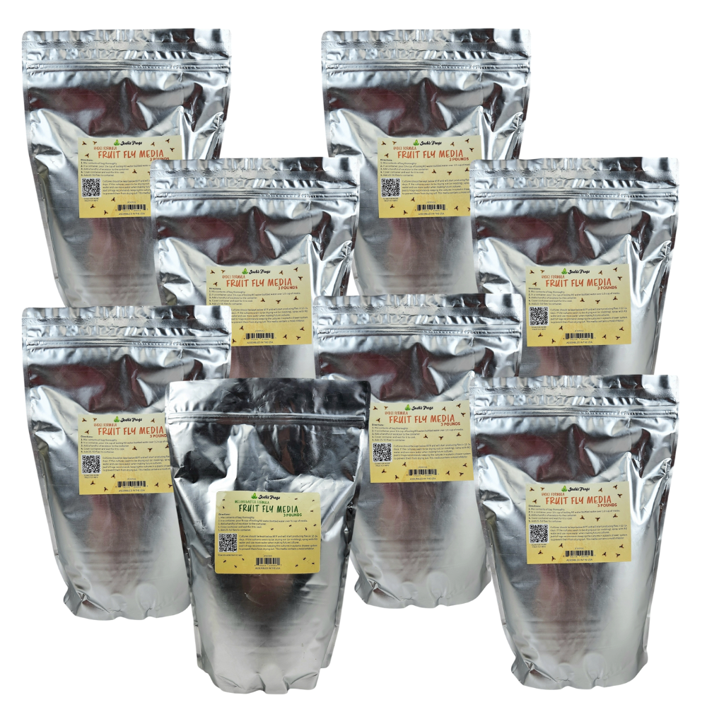 Fruit Fly Media 24 LBS (1 x 3 lb bag of Mel & 7 x 3 lb bags of Hydei)