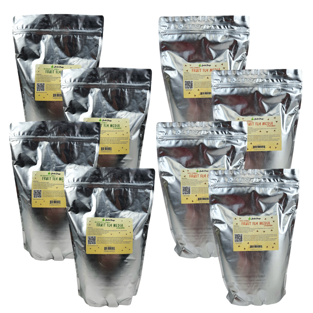Fruit Fly Media - 24 lbs. (4 x 3 lb. bags of Mel & 4 x 3 lb. bags of Hydei)