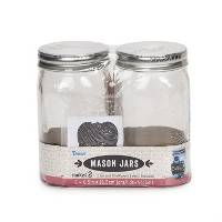 Darice Clear Mason Jars with Chalkboard Labels (6.5" Tall - 2 Pack)