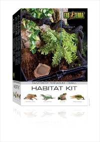 Exo Terra Rainforest Habitat Kit (Medium Glass Terrarium 18x18x24)