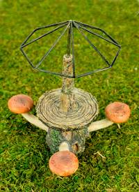 Fairy Toadstool Table with Umbrella Trellis by Wholesale Fairy Gardens