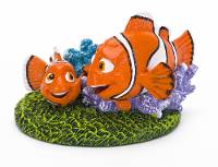 Penn-Plax Disney Finding Dory Medium Aquarium Ornament - Nemo and Marlin with Coral (3" Tall)