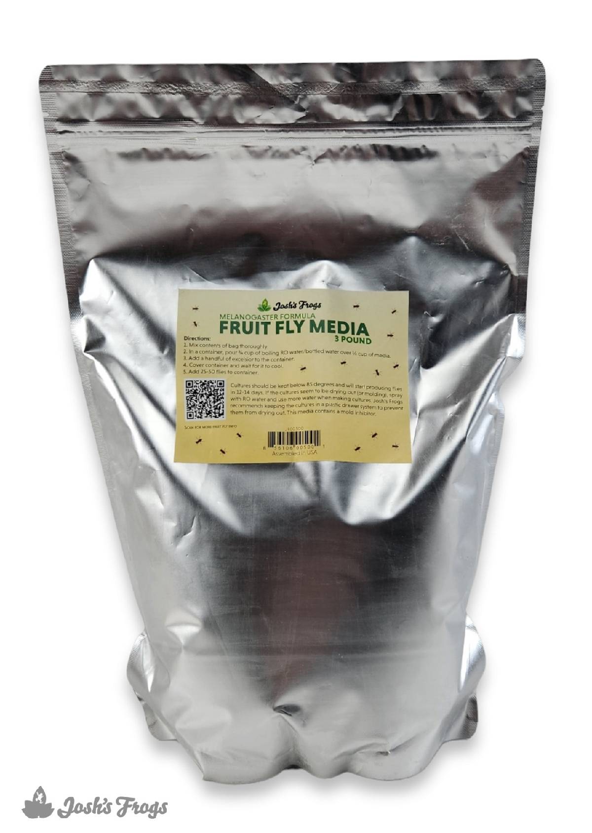 Josh's Frogs Melanogaster Fruit Fly Media  3 lbs / 2.7 Quarts (makes 20  fruit fly cultures)