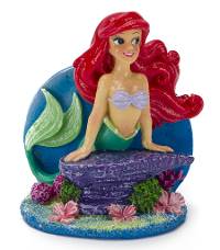 Penn-Plax Disney Little Mermaid Medium Aquarium Ornaments - Ariel Stretching on Rock (3.25" Tall)