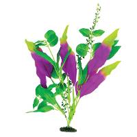 Marina Indigo/Green Sword Leaf Silk Aquarium Plant (Large, 13-14 inch)
