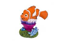 Penn-Plax Disney Finding Nemo Aquarium Ornaments - Nemo on Anemone (4" Tall)