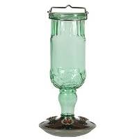 Perky Pet Antique Glass Bottle Hummingbird Feeder (Green 24oz)