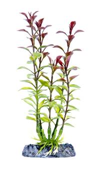 Penn-Plax Aqua-Plant Blooming Ludwigia with Heavy-Weight Base 6" Red