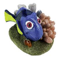 Penn-Plax Disney Finding Dory Small Aquarium Ornament - Dory with Coral (2" Tall)