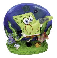 Penn-Plax Nickelodeon SpongeBob Blowing Bubbles Aerating Aquarium Ornament (3" Tall)