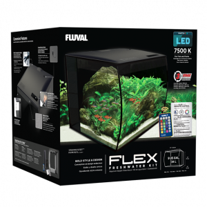 Fluval FLEX 9 Gallon Glass Aquarium Kit (Black)