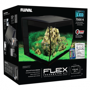 Fluval FLEX 15 Gallon Glass Aquarium Kit (Black)