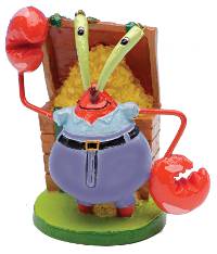 Penn-Plax Nickelodeon Spongebob Squarepants Mini Aquarium Ornament - Mr. Krabs (2" Tall)