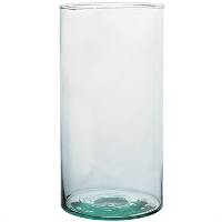 Blue-Clear Glass Cylinder Vase/Terrarium (4"x8")