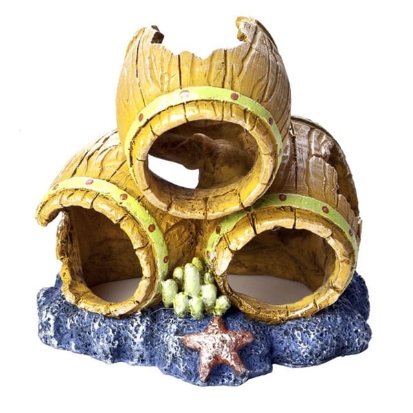 Tetra GloFish Barrels Aquarium Ornament (Small)