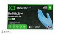 X3 Blue Industrial Nitrile Gloves - Extra Large (100 count box)