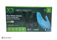 X3 Blue Industrial Nitrile Gloves - Small (100 count box)