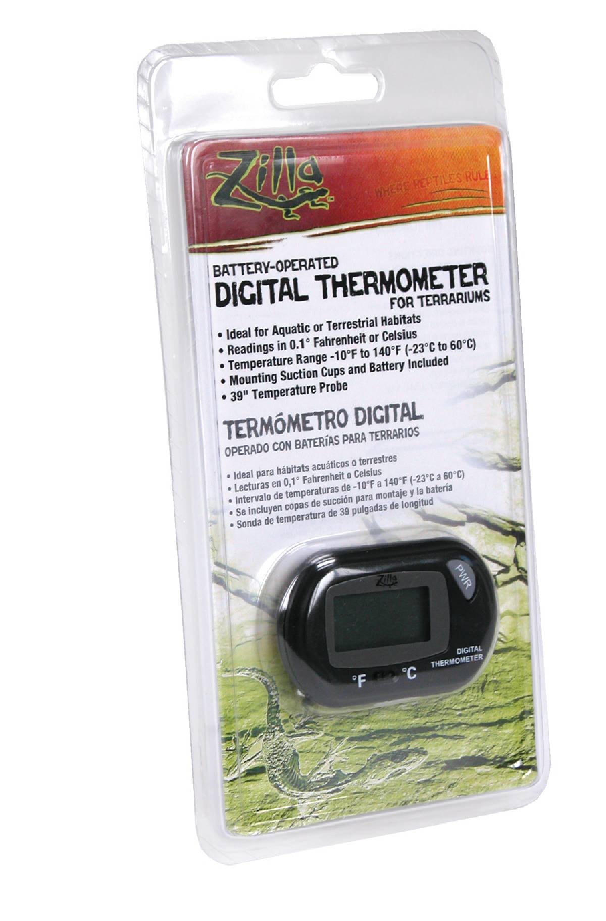 Zilla Reptile Battery Operated Digital Thermometer for Terrariums